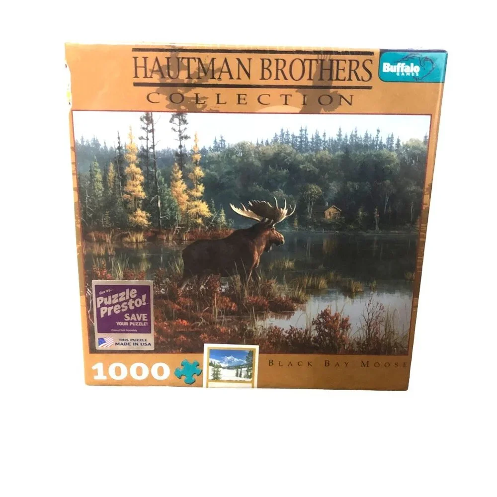 Hautman Brothers Collection Puzzle 1000 Pieces NEW Sealed Black Bay Moose